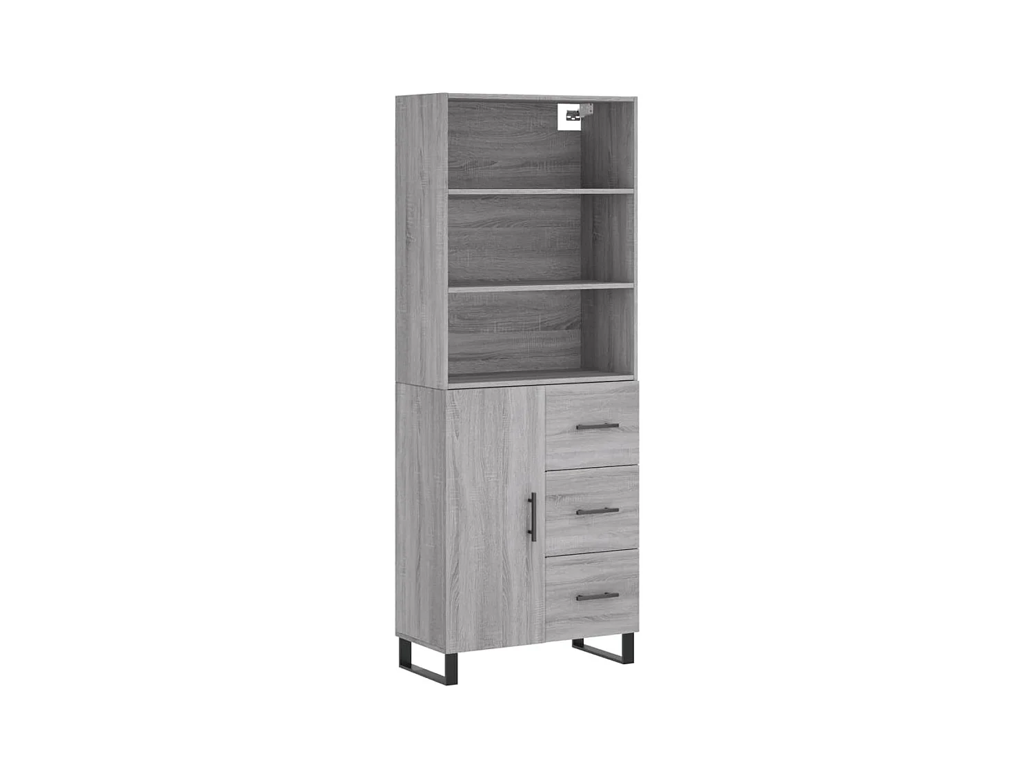 Buffet haut Sonoma gris 69,5x34x180 cm Bois d'ingénierie QWE73307
