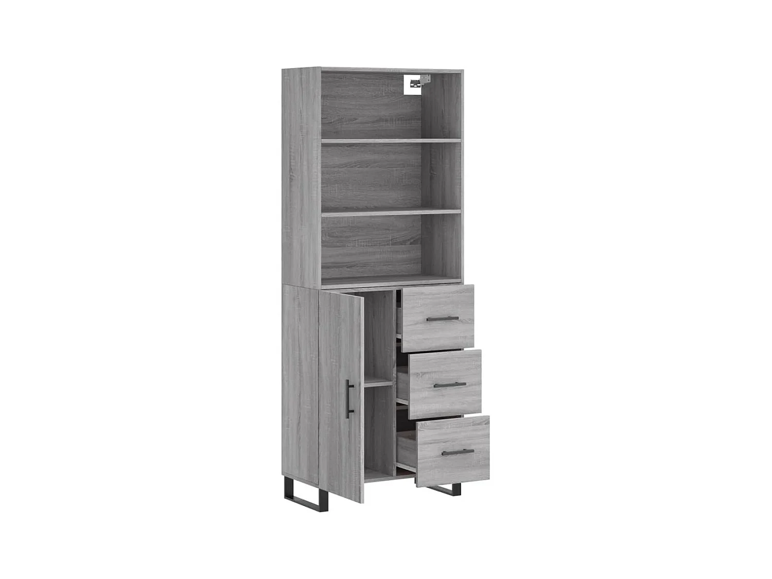 Buffet haut Sonoma gris 69,5x34x180 cm Bois d'ingénierie QWE73307