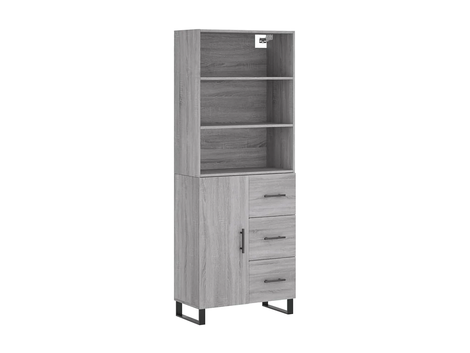 Buffet haut Sonoma gris 69,5x34x180 cm Bois d'ingénierie QWE73307