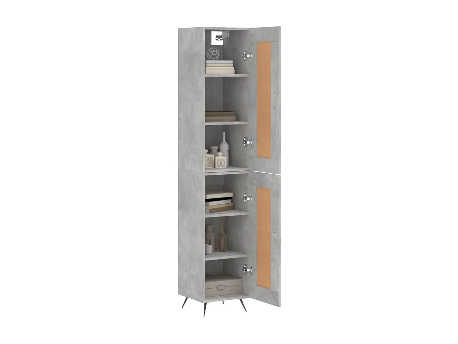 Buffet haut Gris béton 34,5x34x180 cm Bois d'ingénierie QWE41769
