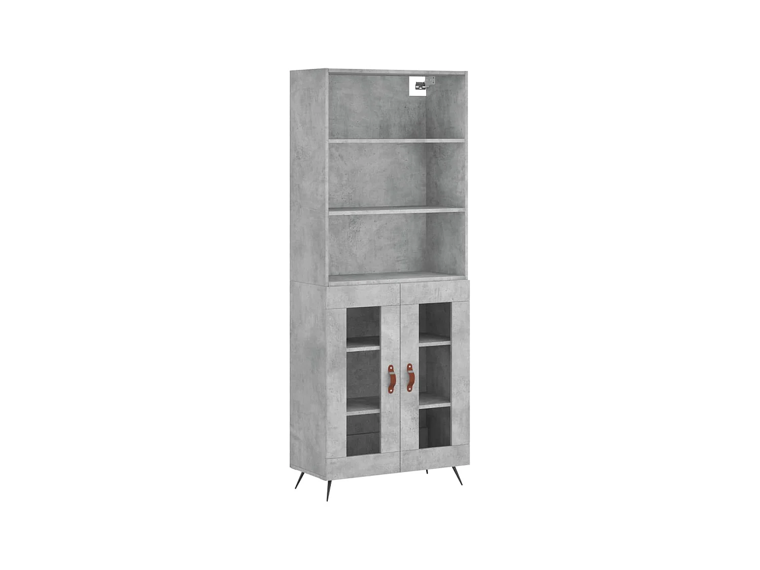 Highboard,Kommode Betongrau 69,5x34x180 cm Holzwerkstoff -gkd683217