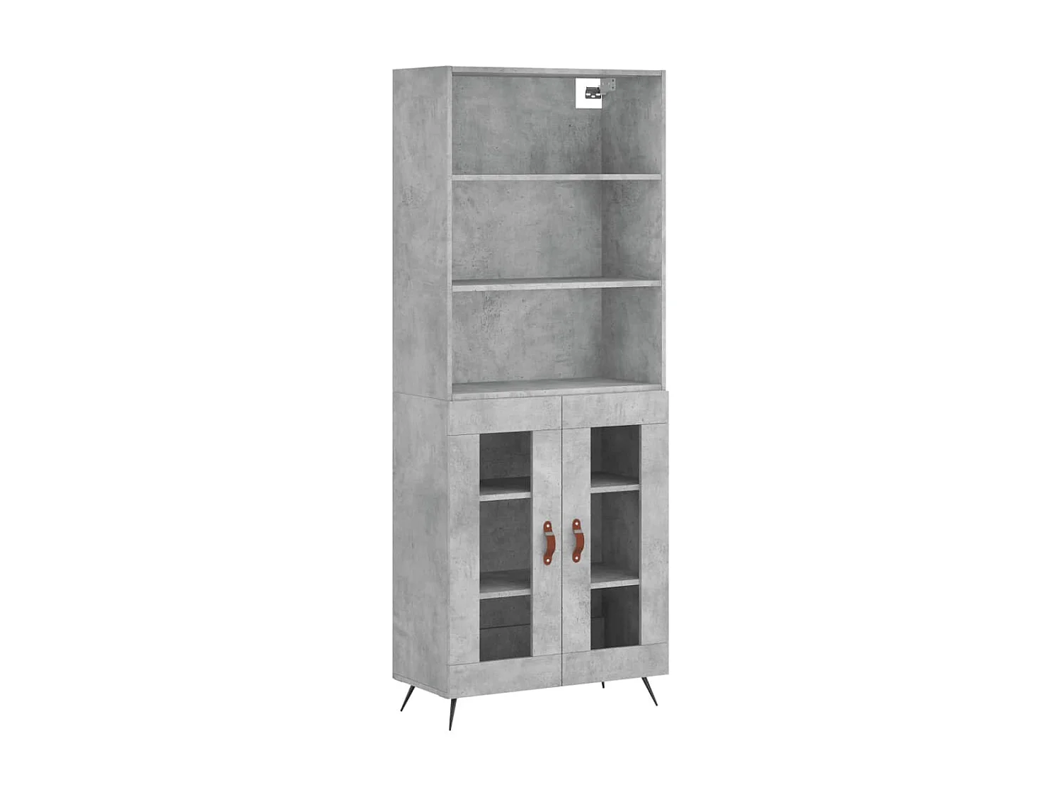 Buffet haut Gris béton 69,5x34x180 cm Bois d'ingénierie QWE10863