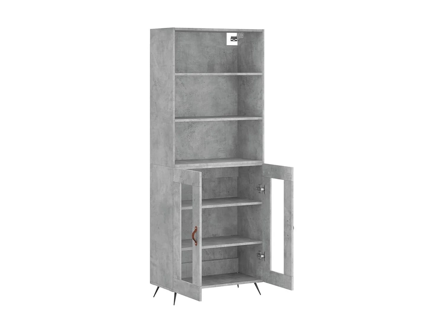 Buffet haut Gris béton 69,5x34x180 cm Bois d'ingénierie QWE10863