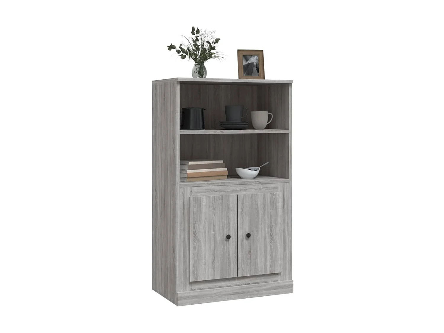 Highboard,Kommode Grau Sonoma 60x35,5x103,5 cm Holzwerkstoff -gkd758827