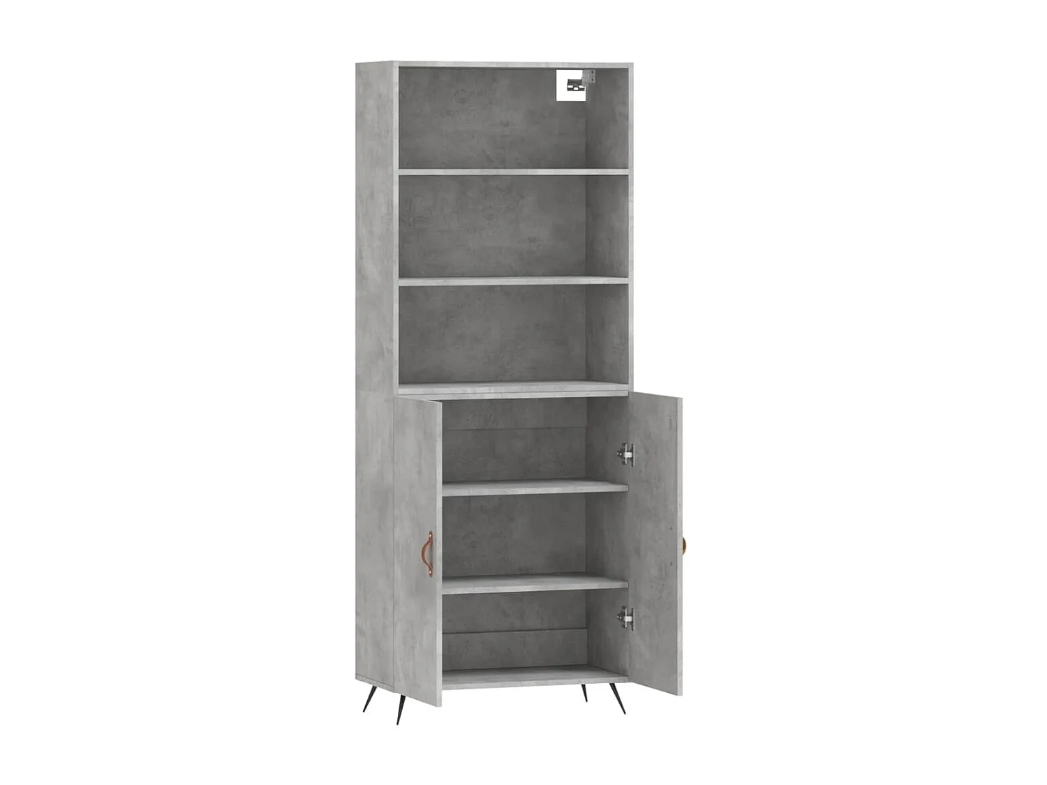 Aparador alto madera contrachapada gris hormigón 69,5x34x180 cm ES65548