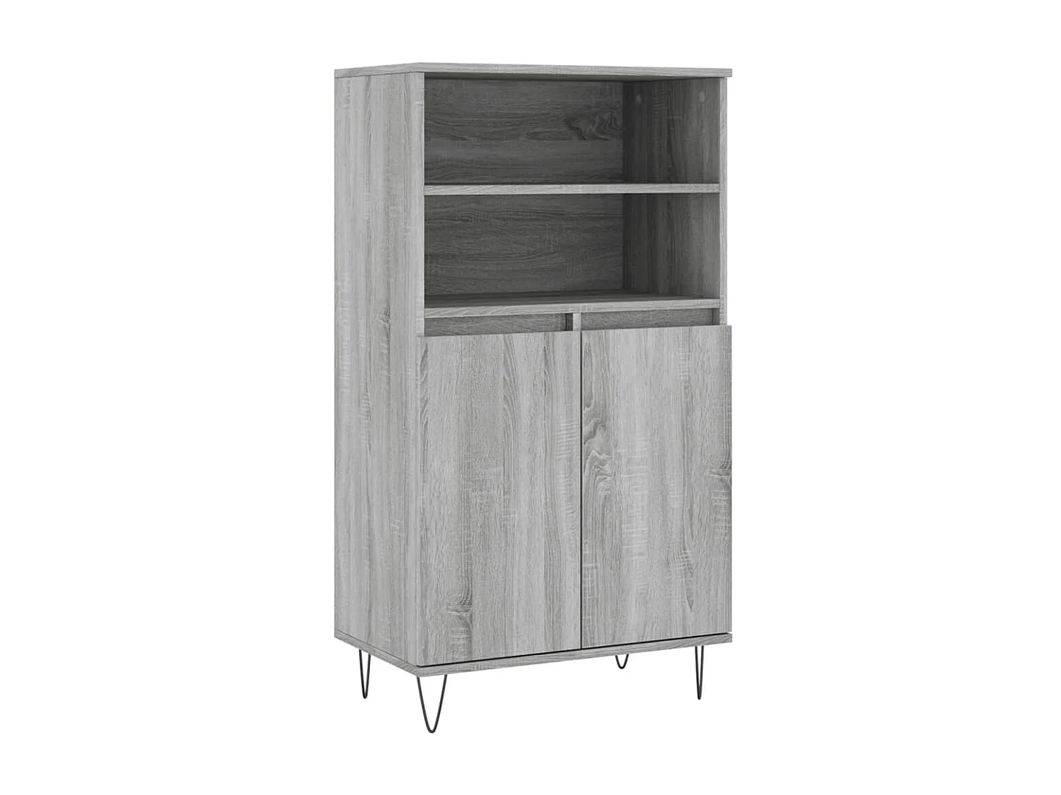 Aparador alto de madera contrachapada gris Sonoma 60x36x110 cm ES70044
