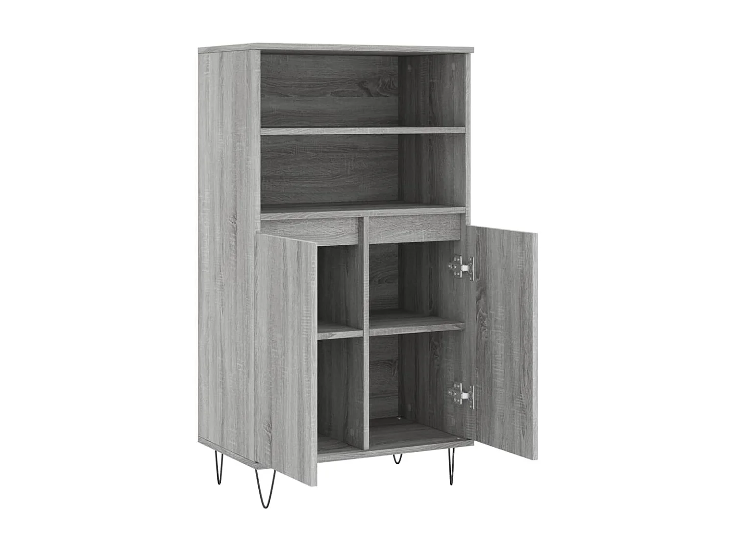 Highboard,Kommode Grau Sonoma 60x36x110 cm Holzwerkstoff -gkd486047