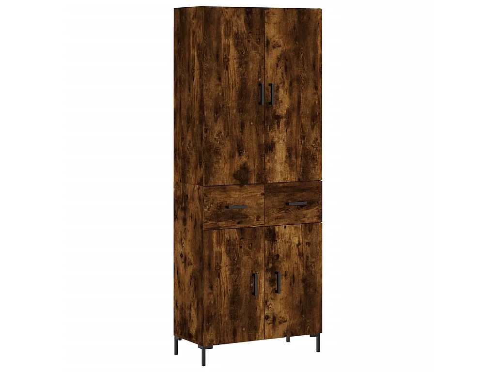 Highboard,Kommode Räuchereiche 69,5x34x180 cm Holzwerkstoff -gkd428217