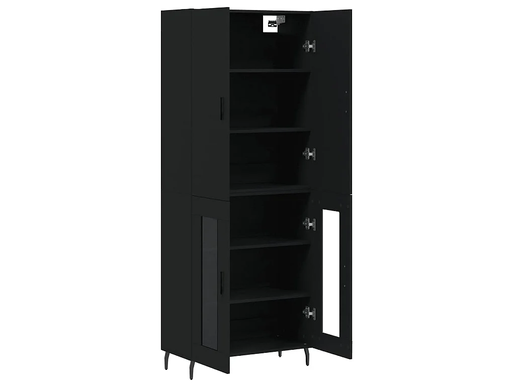 Highboard,Kommode Schwarz 69,5x34x180 cm Holzwerkstoff -gkd982499