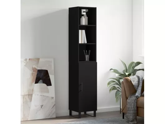 Kauf Unique Highboard,Kommode Schwarz 34,5x34x180 cm Holzwerkstoff -gkd103487