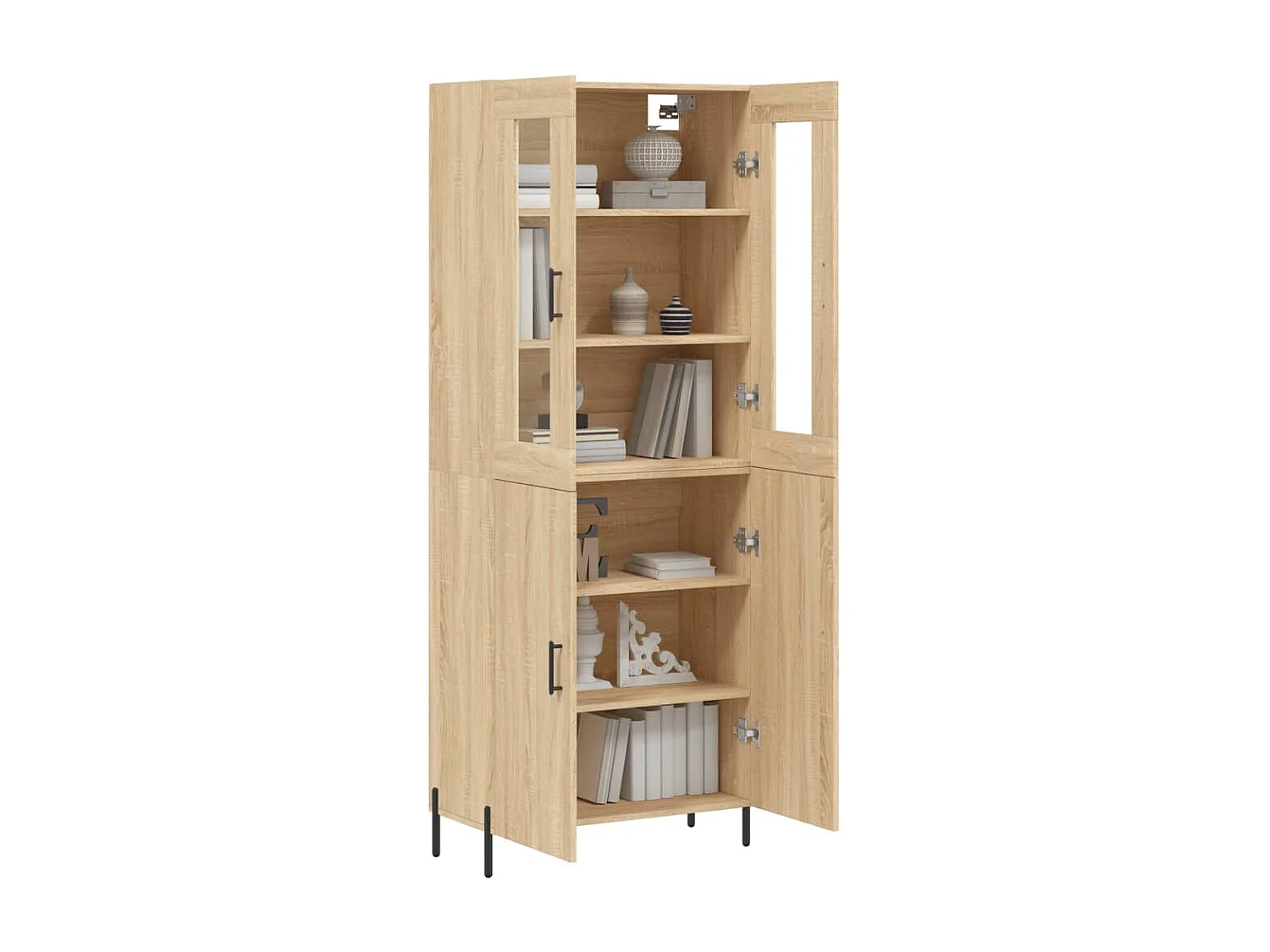 Buffet haut Chêne sonoma 69,5x34x180 cm Bois d'ingénierie QWE40496