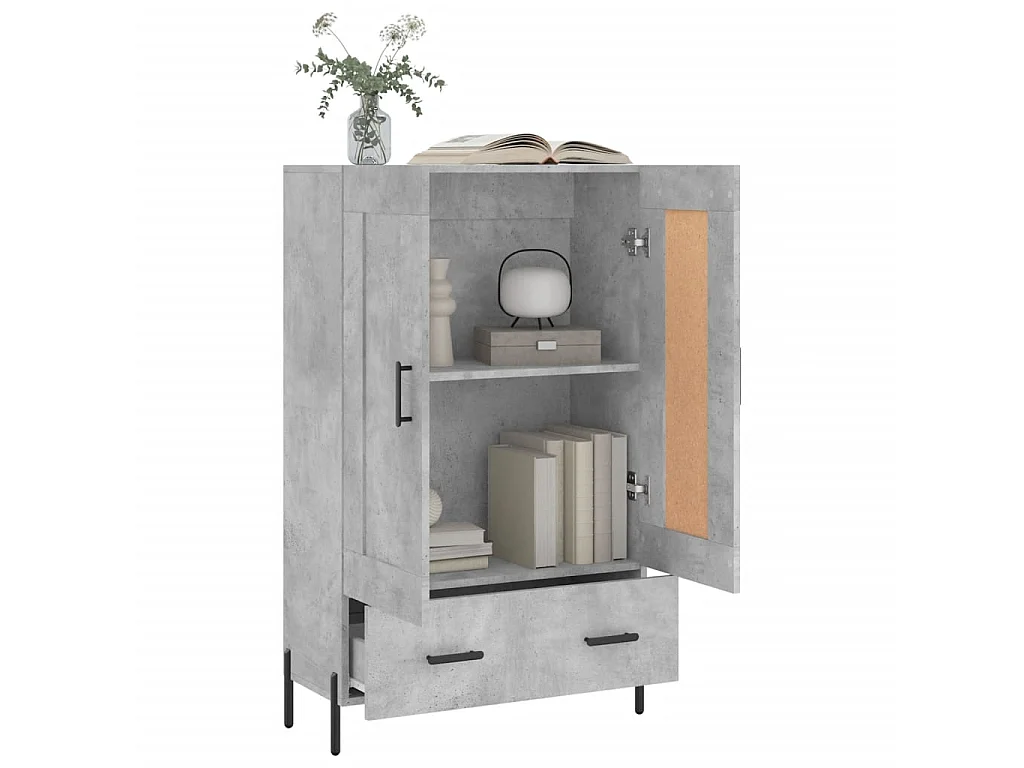 Highboard,Kommode Betongrau 69,5x31x115 cm Holzwerkstoff -gkd588876