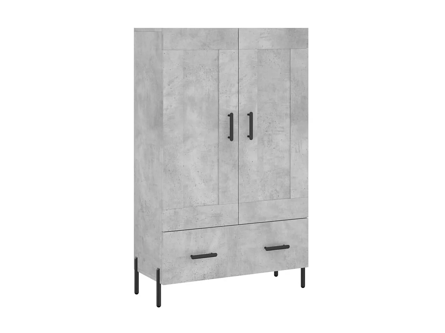 Buffet haut gris béton 69,5x31x115 cm bois d'ingénierie QWE66407