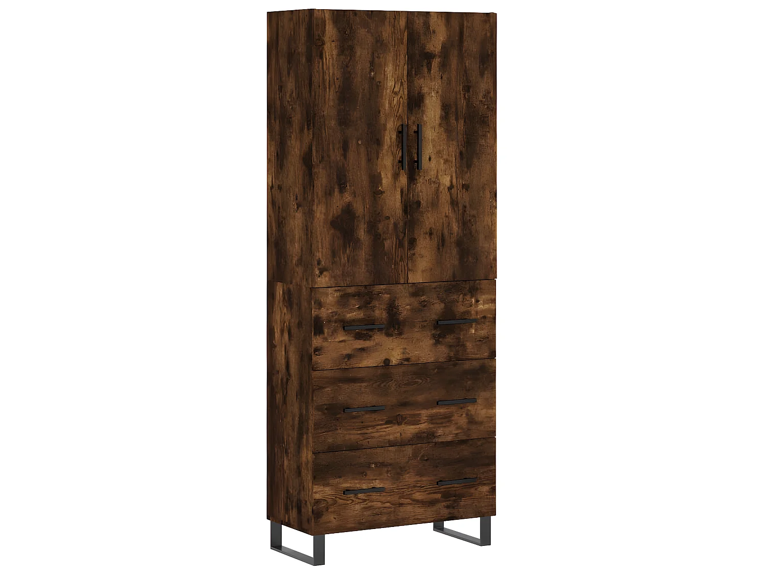 Aparador alto madera contrachapada roble ahumado 69,5x34x180 cm ES85803
