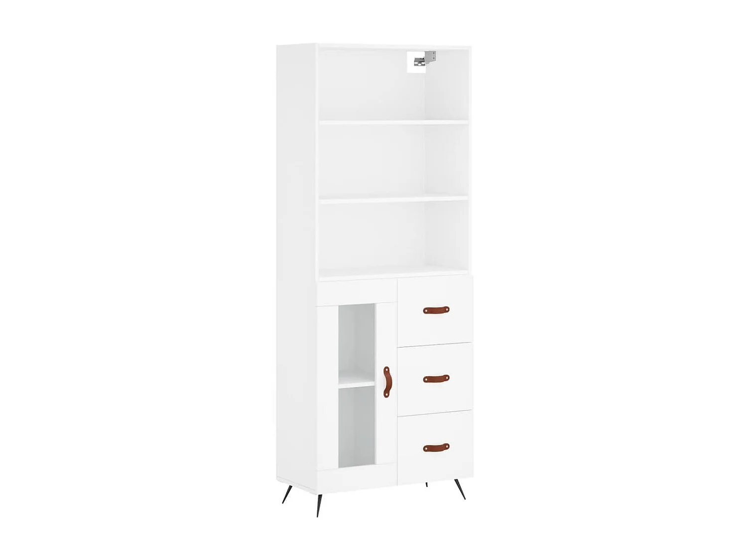 Aparador alto madera contrachapada blanco 69,5x34x180 cm ES83662