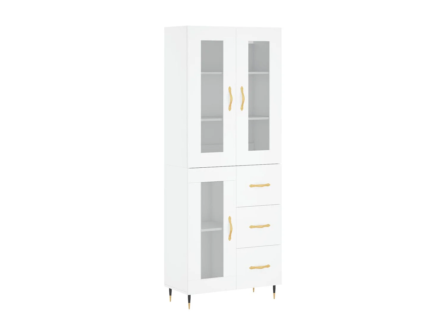 Buffet haut Blanc 69,5x34x180 cm Bois d'ingénierie QWE61055