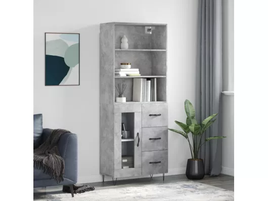 Kauf Unique Highboard,Kommode Betongrau 69,5x34x180 cm Holzwerkstoff -gkd59288