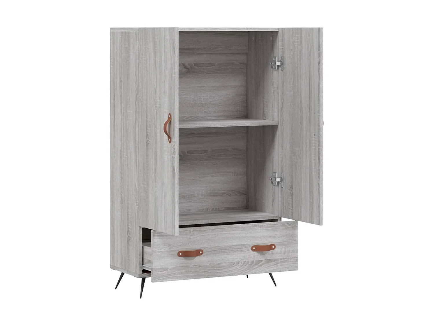 Buffet haut sonoma gris 69,5x31x115 cm bois d'ingénierie QWE38183