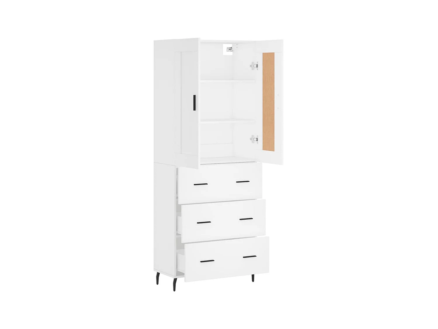 Highboard,Kommode Weiß 69,5x34x180 cm Holzwerkstoff -gkd714178