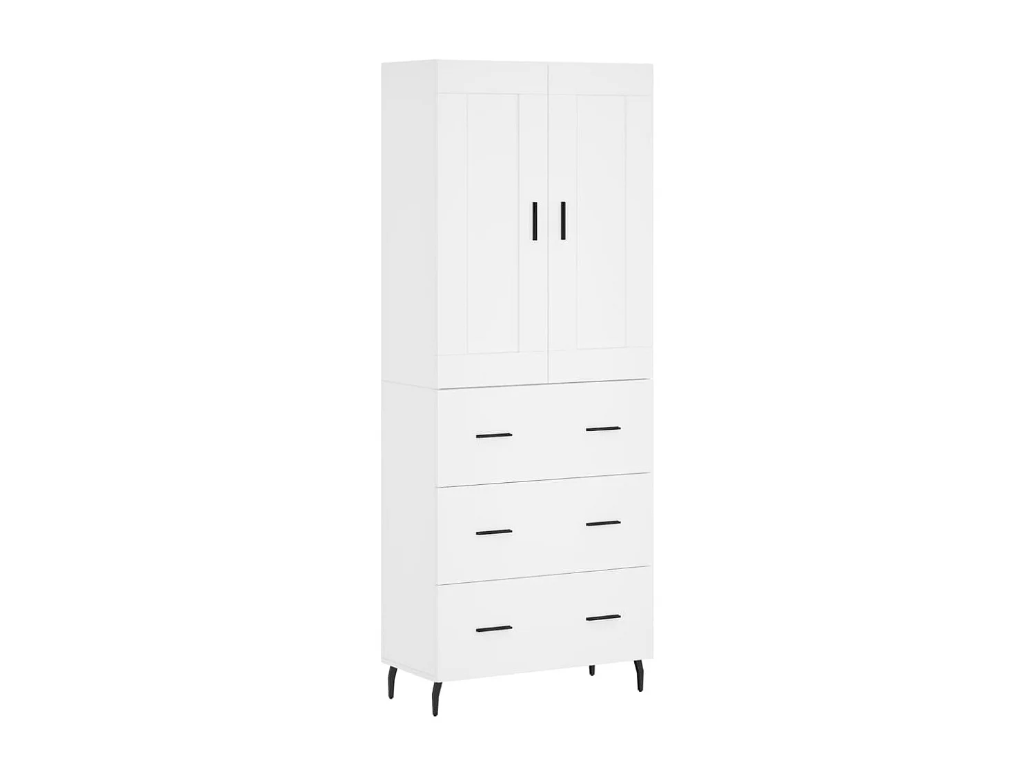 Aparador alto madera contrachapada blanco 69,5x34x180 cm ES47902