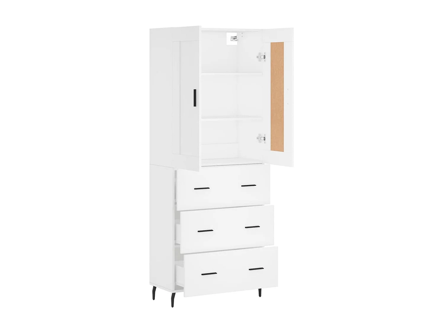 Highboard,Kommode Weiß 69,5x34x180 cm Holzwerkstoff -gkd714178