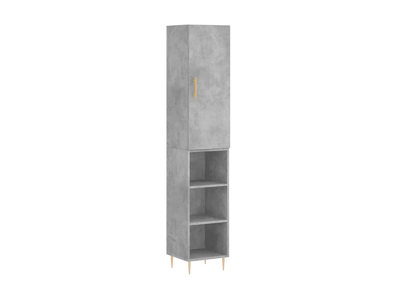 Highboard,Kommode Betongrau 34,5x34x180 cm Holzwerkstoff -gkd816769