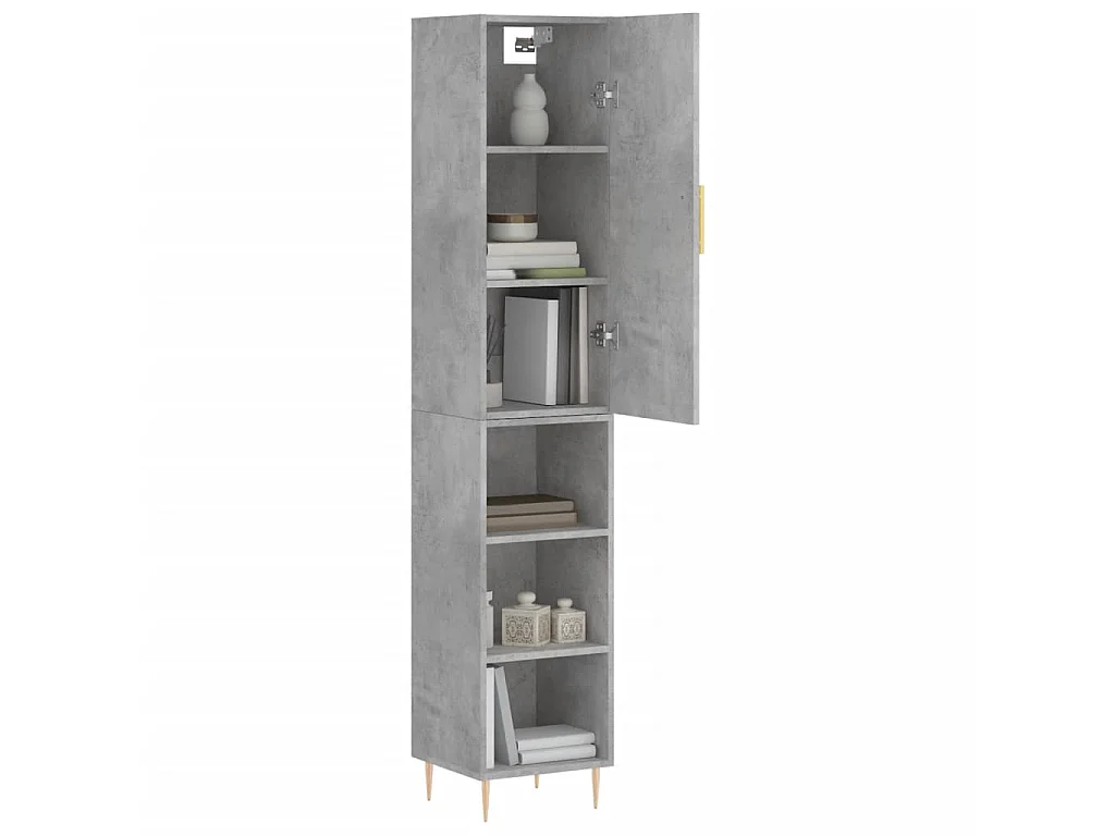 Highboard,Kommode Betongrau 34,5x34x180 cm Holzwerkstoff -gkd816769