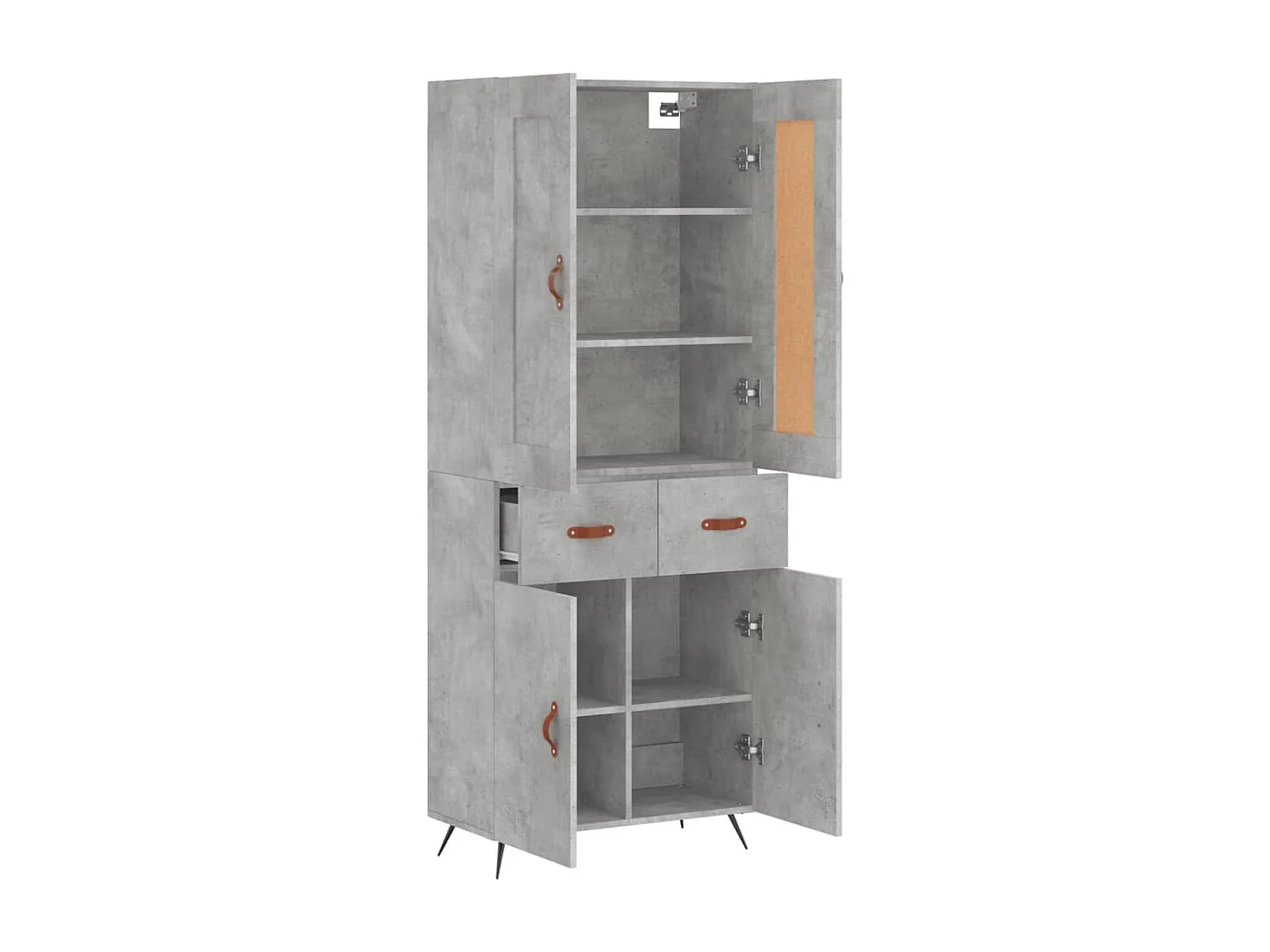 Aparador alto 69,5x34x180 cm derivados de madeira cinza cimento PT699360