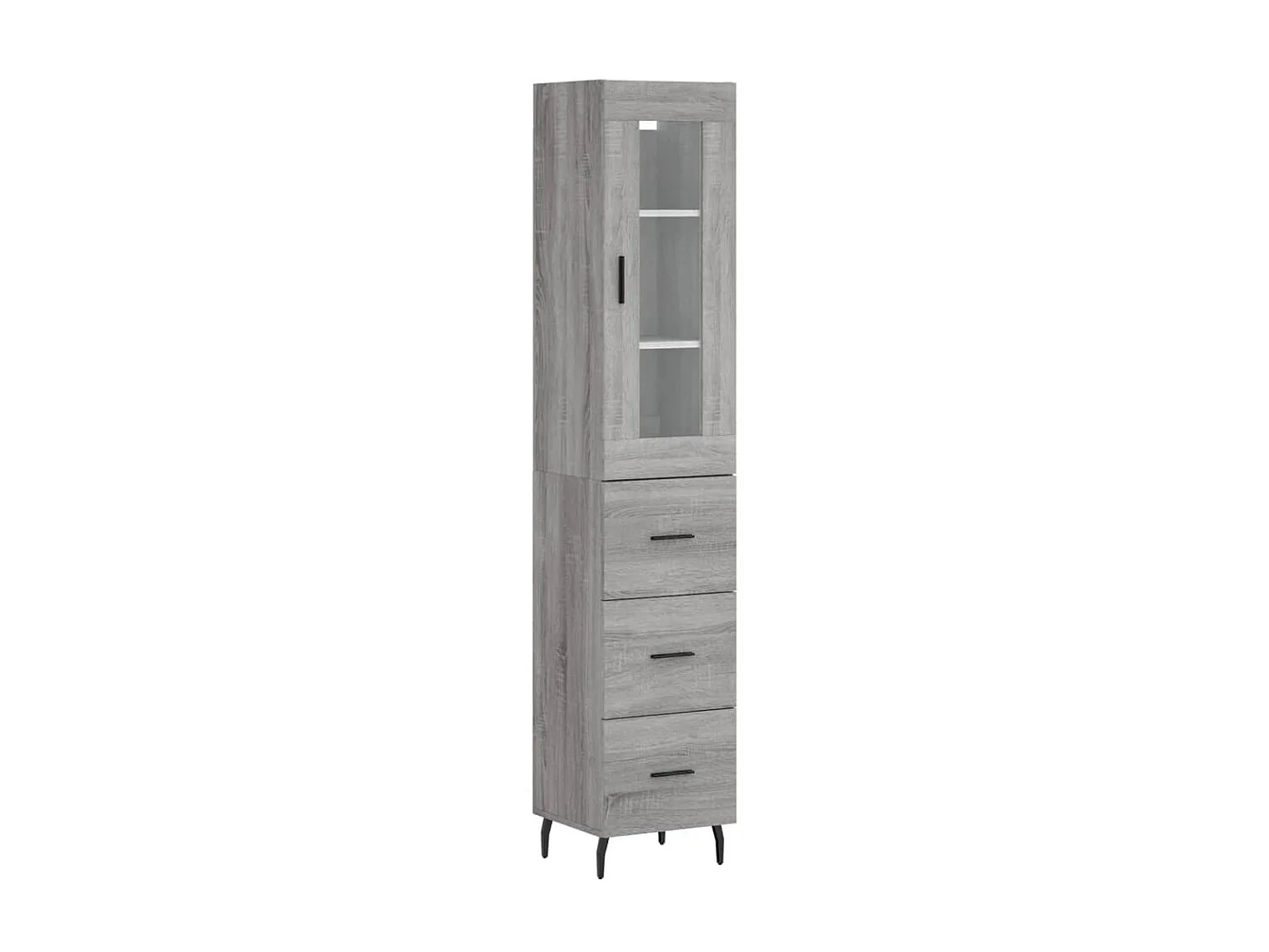 Aparador alto madera contrachapada gris Sonoma 34,5x34x180 cm ES51521