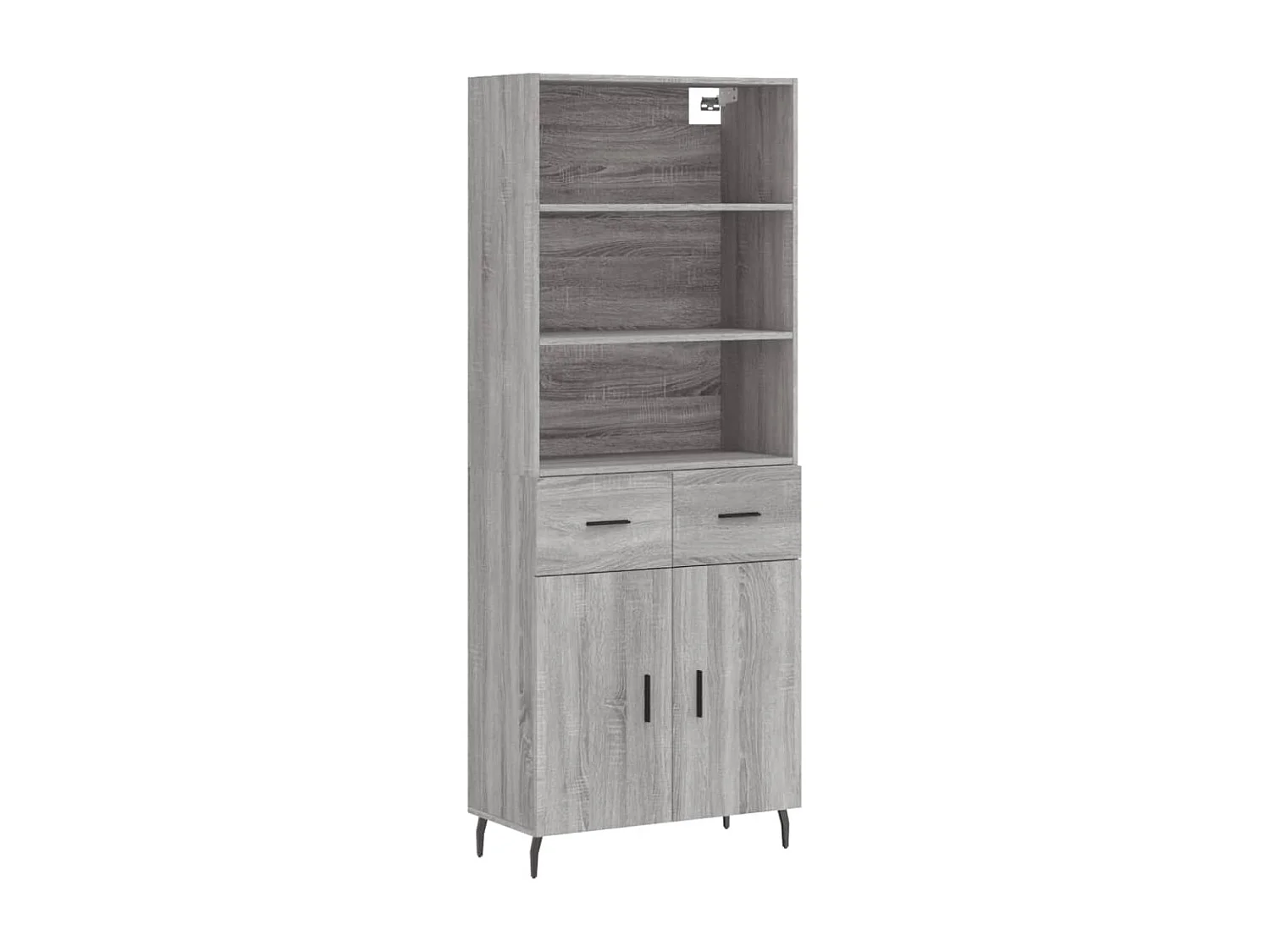Buffet haut Sonoma gris 69,5x34x180 cm Bois d'ingénierie QWE74177