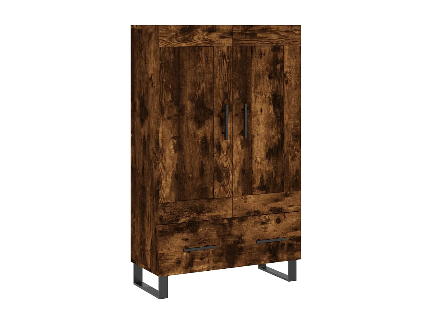 Buffet haut chêne fumé 69,5x31x115 cm bois d'ingénierie QWE81853