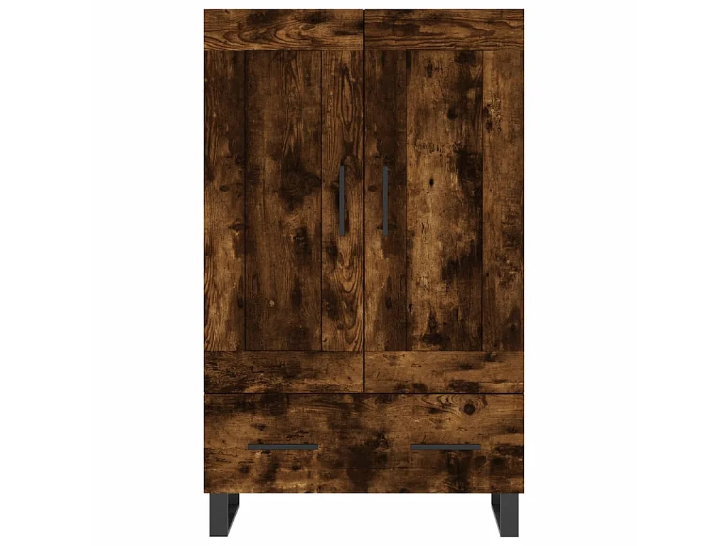 Buffet haut chêne fumé 69,5x31x115 cm bois d'ingénierie QWE81853