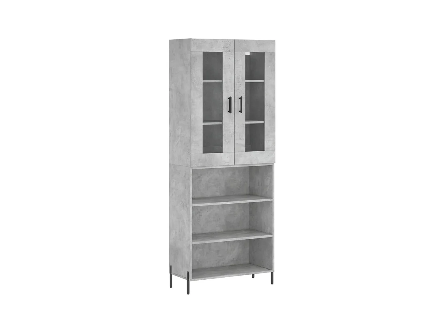 Highboard,Kommode Betongrau 69,5x34x180 cm Holzwerkstoff -gkd465635