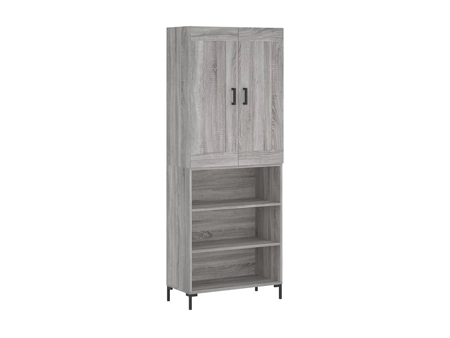 Highboard,Kommode Grau Sonoma 69,5x34x180 cm Holzwerkstoff -gkd588803