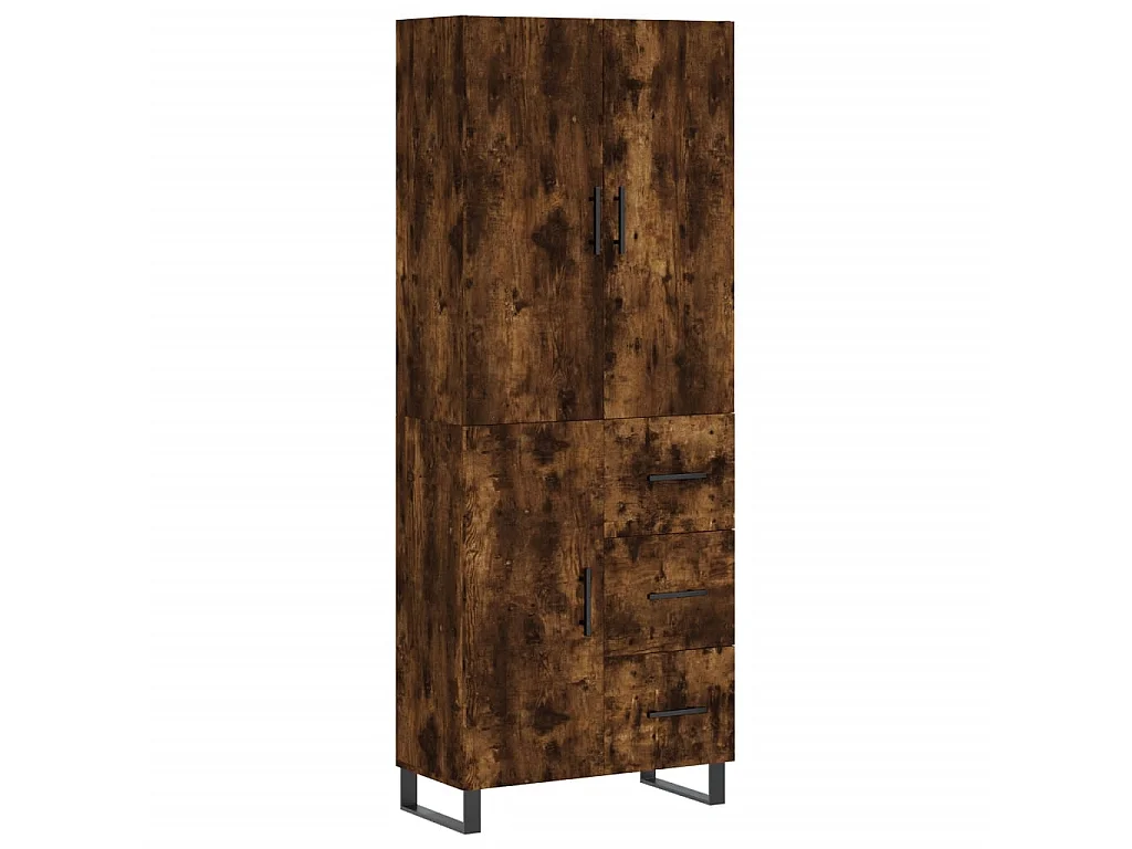 Highboard,Kommode Räuchereiche 69,5x34x180 cm Holzwerkstoff -gkd805920