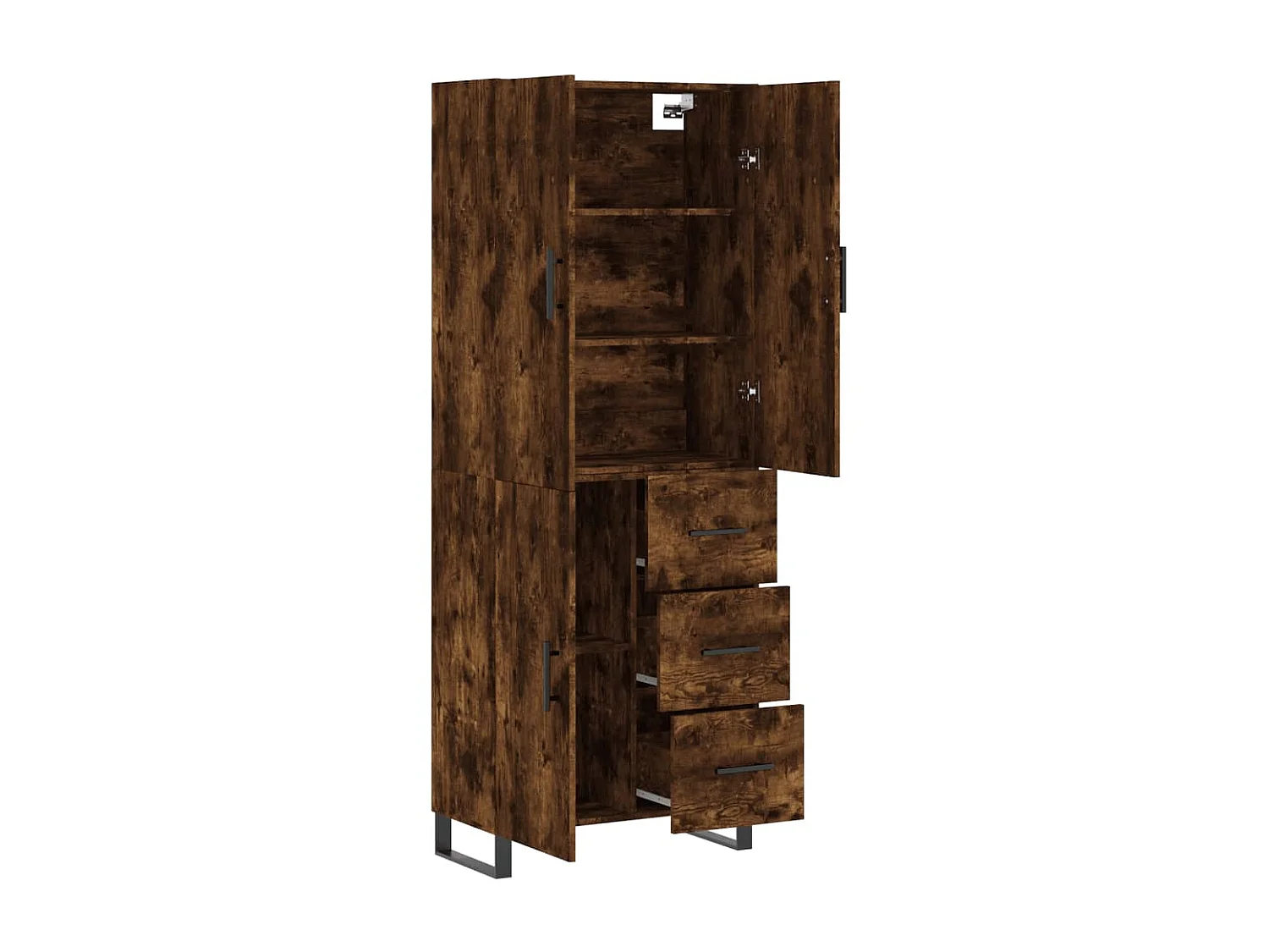 Highboard,Kommode Räuchereiche 69,5x34x180 cm Holzwerkstoff -gkd805920