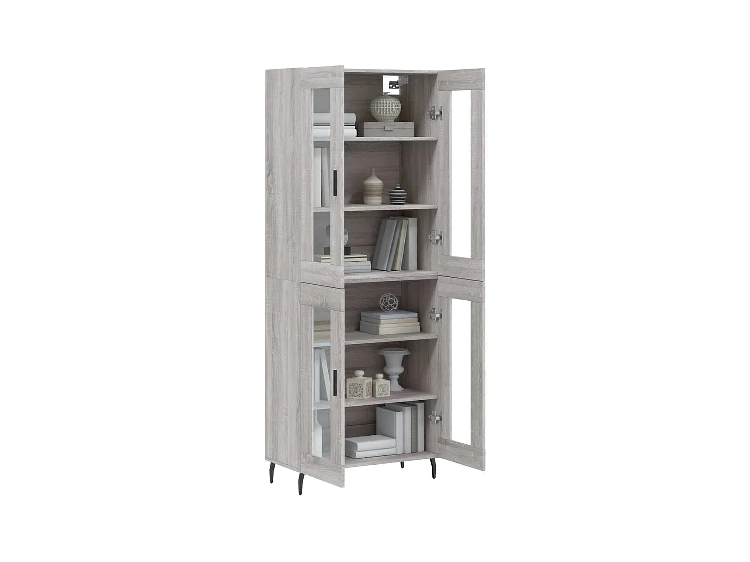 Buffet haut Sonoma gris 69,5x34x180 cm Bois d'ingénierie QWE17364