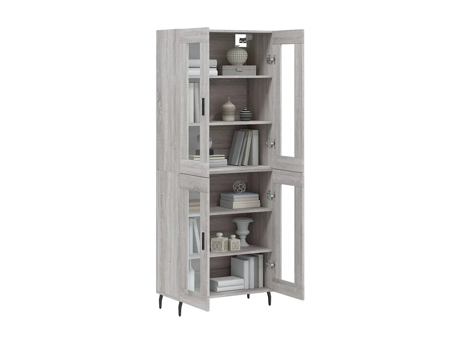 Highboard,Kommode Grau Sonoma 69,5x34x180 cm Holzwerkstoff -gkd110236