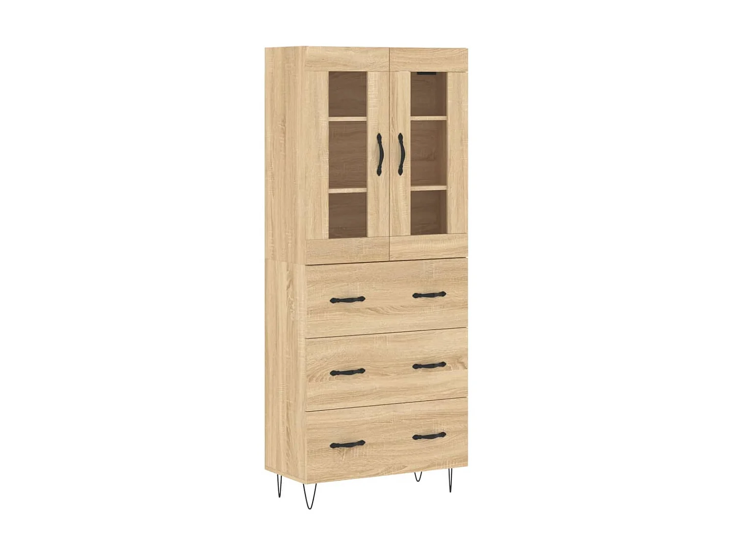 Buffet haut Chêne sonoma 69,5x34x180 cm Bois d'ingénierie QWE77504
