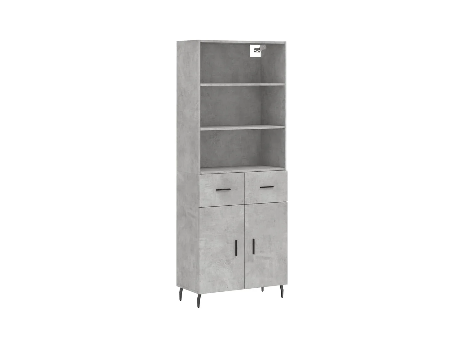Highboard,Kommode Betongrau 69,5x34x180 cm Holzwerkstoff -gkd164388