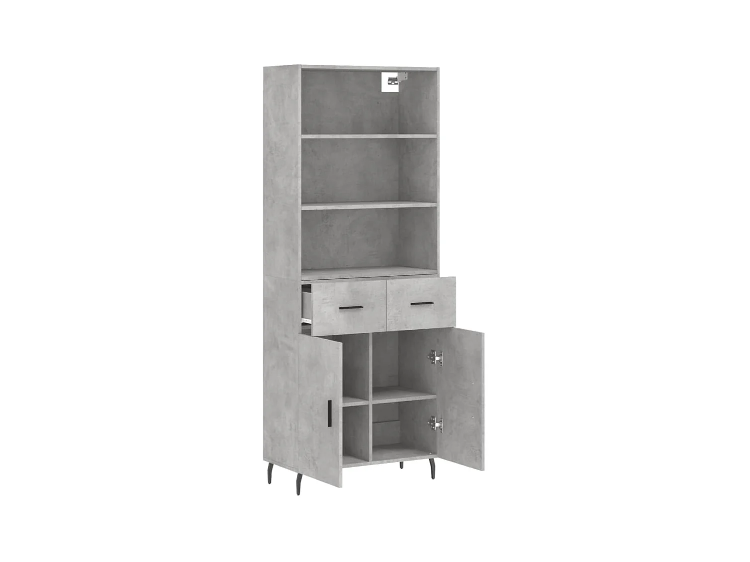 Highboard,Kommode Betongrau 69,5x34x180 cm Holzwerkstoff -gkd164388