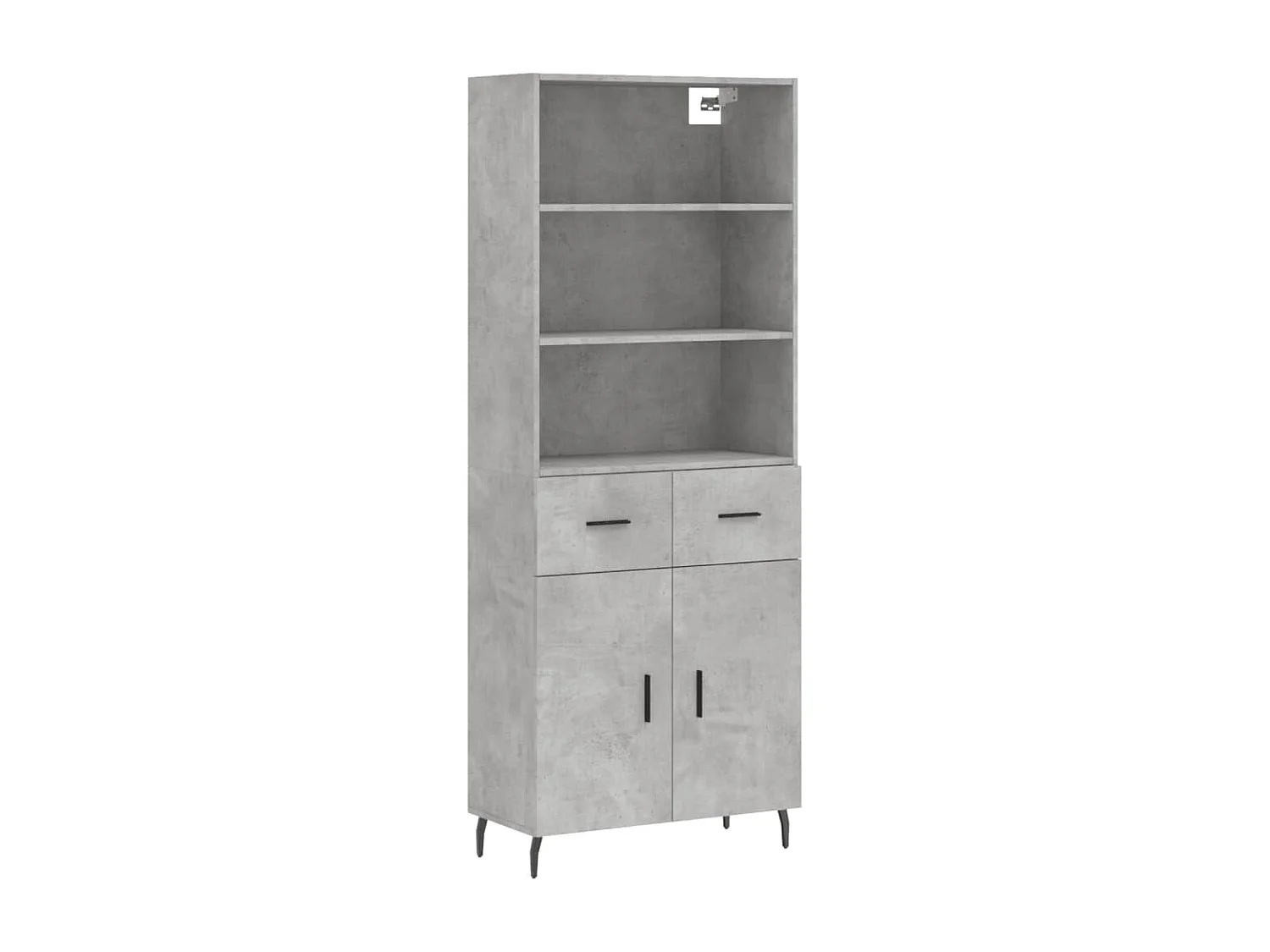 Hoge kast 69,5x34x180 cm bewerkt hout betongrijs NL352473