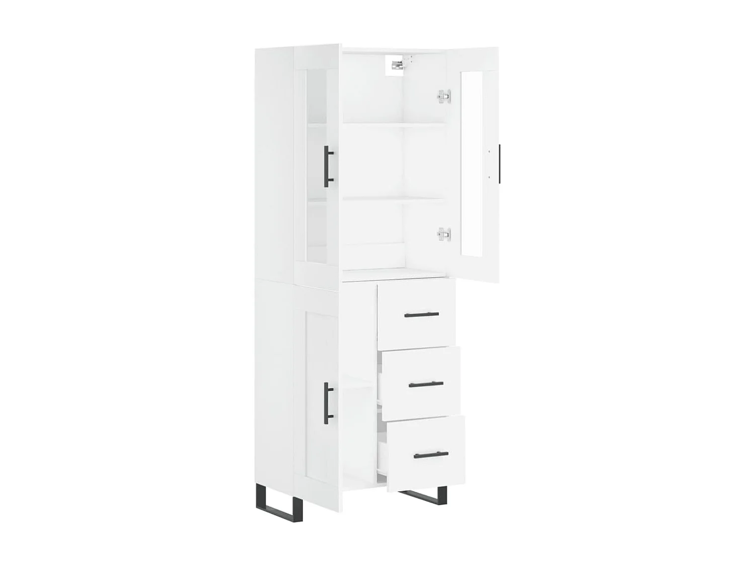 Highboard,Kommode Weiß 69,5x34x180 cm Holzwerkstoff -gkd720058