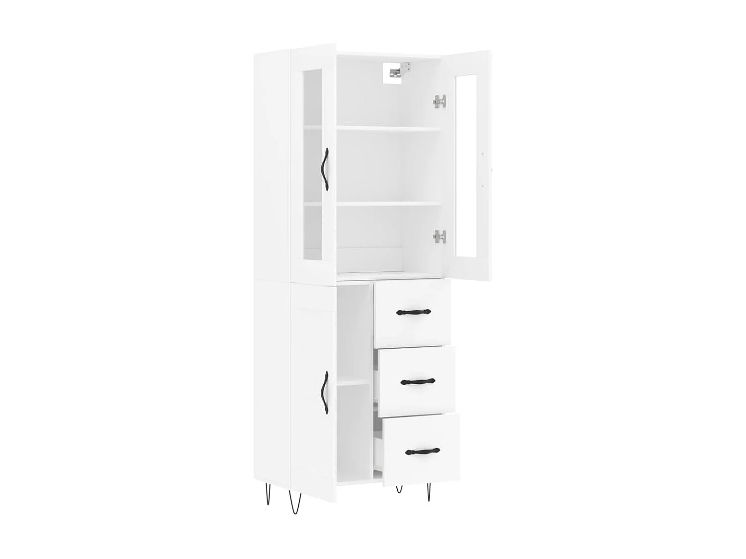 Highboard,Kommode Weiß 69,5x34x180 cm Holzwerkstoff -gkd613831