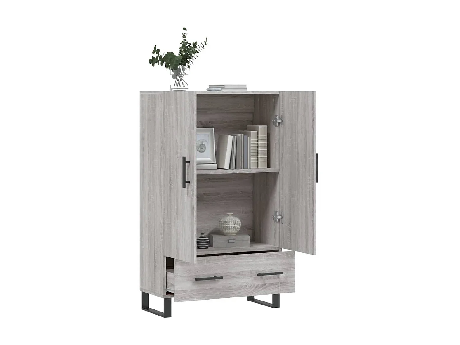 Highboard,Kommode Grau Sonoma 69,5x31x115 cm Holzwerkstoff -gkd784141