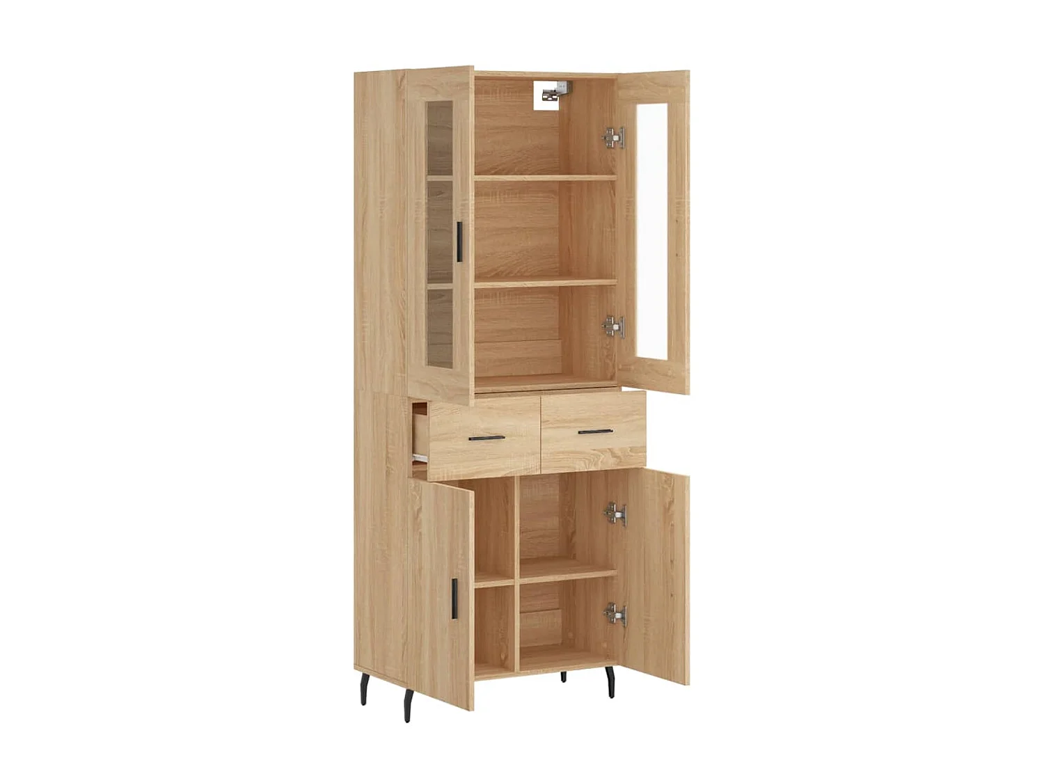 Buffet haut Chêne sonoma 69,5x34x180 cm Bois d'ingénierie QWE30320
