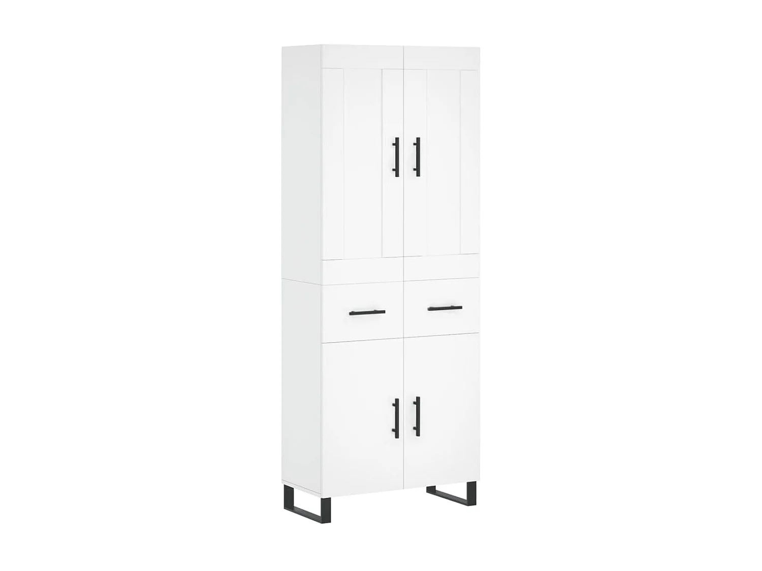 Aparador alto madera contrachapada blanco 69,5x34x180 cm ES153674