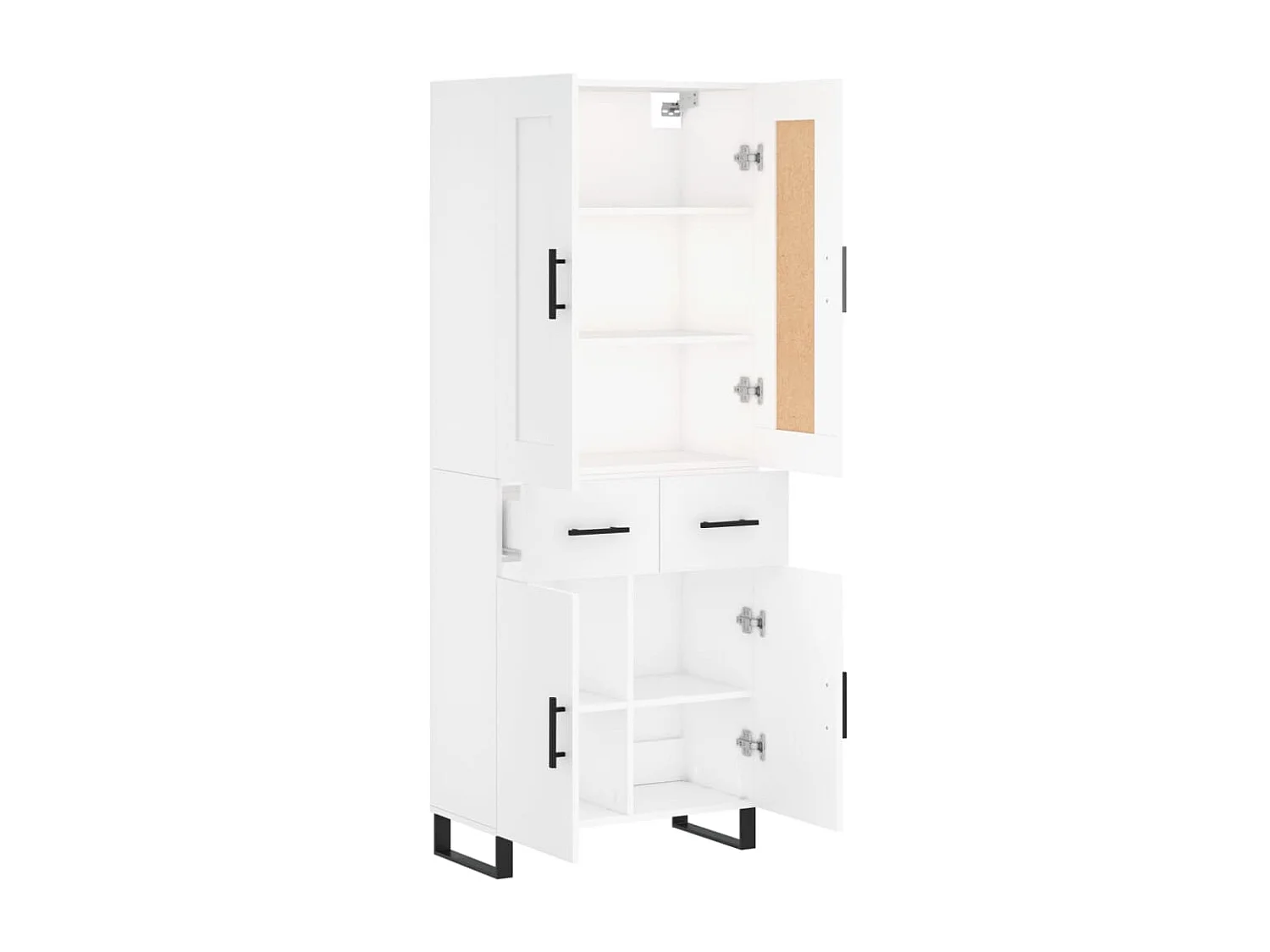 Aparador alto madera contrachapada blanco 69,5x34x180 cm ES153674
