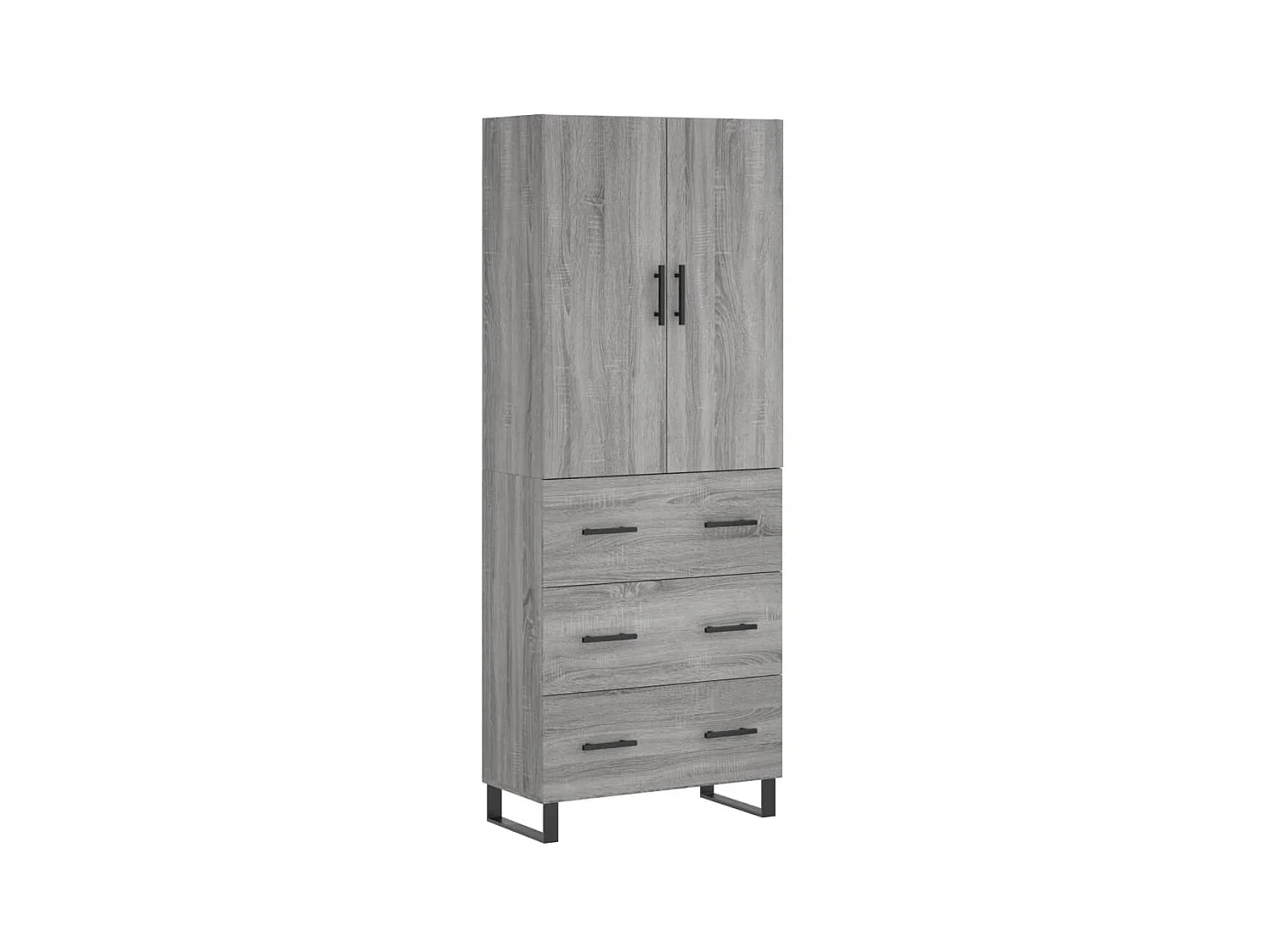 Highboard,Kommode Grau Sonoma 69,5x34x180 cm Holzwerkstoff -gkd752439