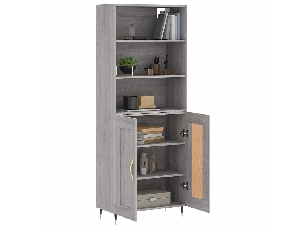 Aparador alto 69,5x34x180 cm derivados de madeira sonoma cinza PT971449